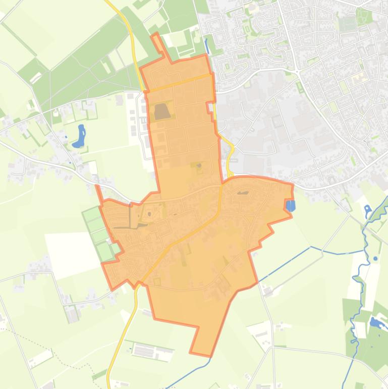 Kaart van de wijk Bergeijk ’t Loo.