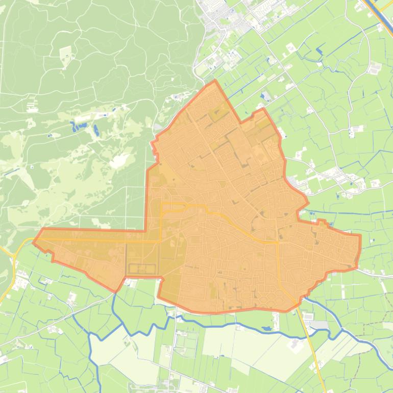 Kaart van de wijk Bergen.