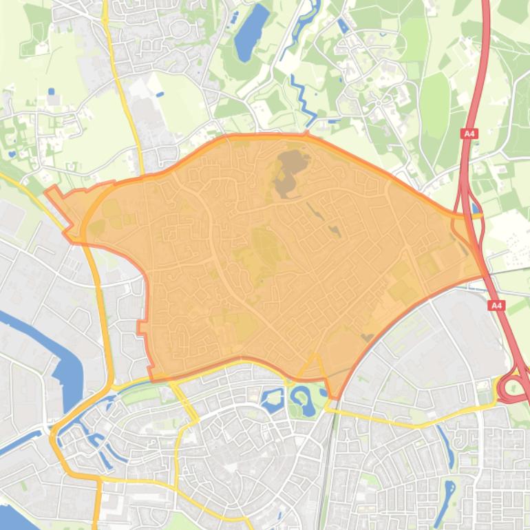 Kaart van de wijk Bergen op Zoom-Noord.
