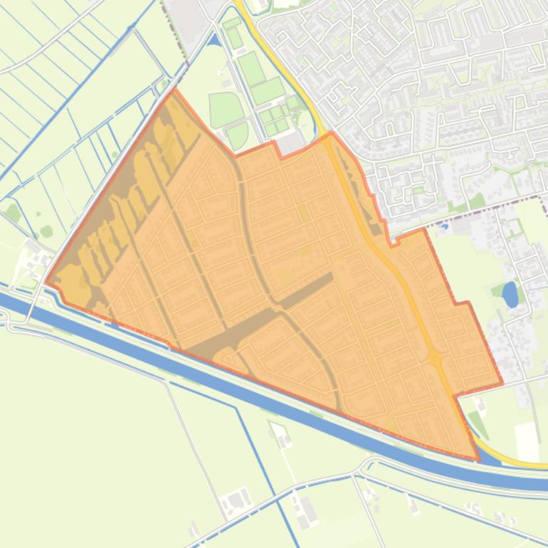 Kaart van de wijk Berggierslanden.