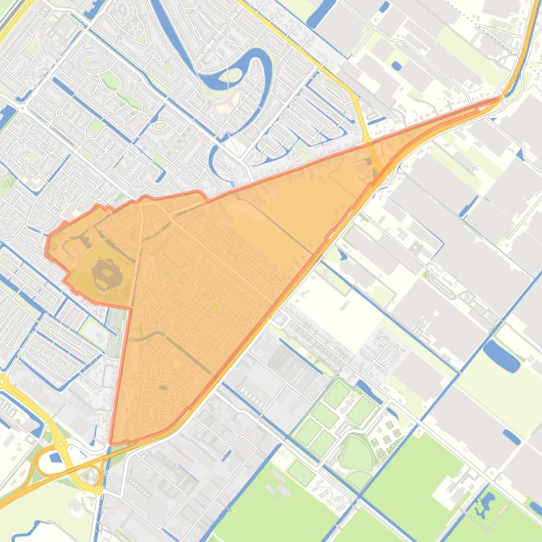 Kaart van de wijk Bergschenhoek.