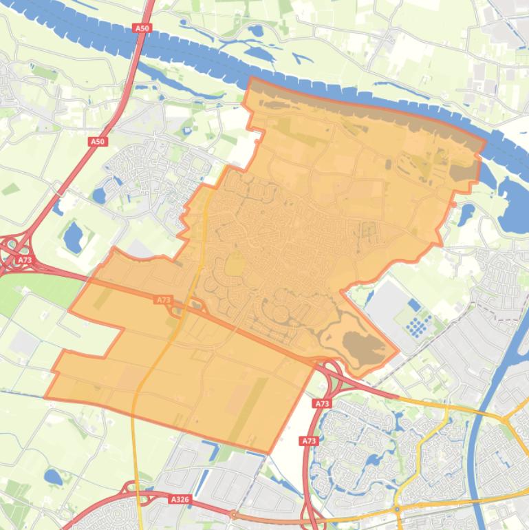 Kaart van de wijk Beuningen.