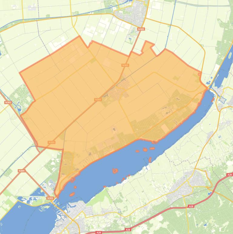 Kaart van de wijk Biddinghuizen.