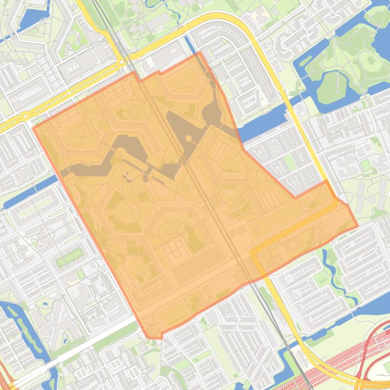 Kaart van de wijk Bijlmermuseum.