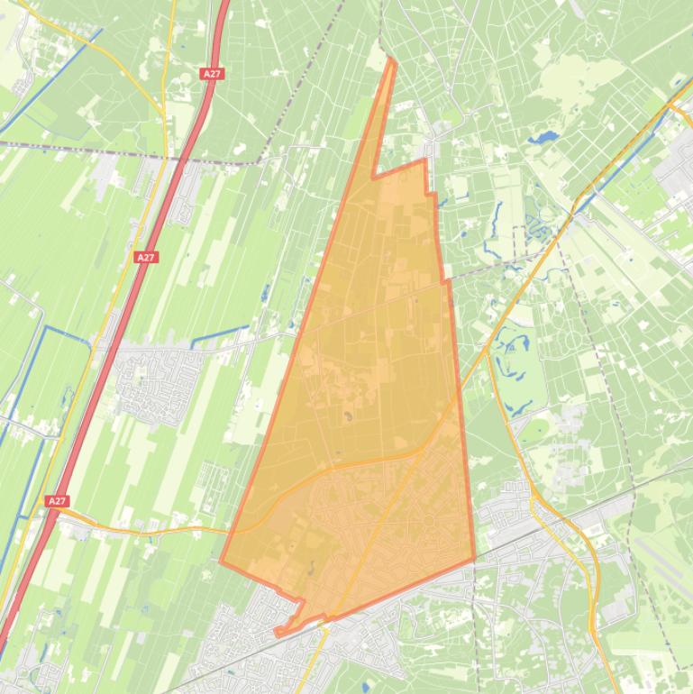 Kaart van de wijk Bilthoven Noord.