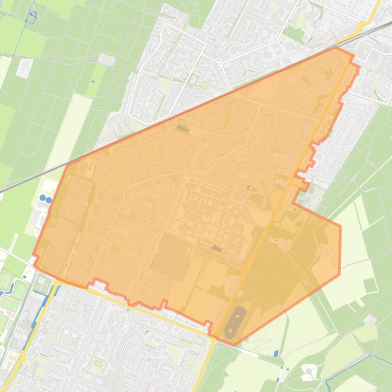 Kaart van de wijk Bilthoven Zuid West.