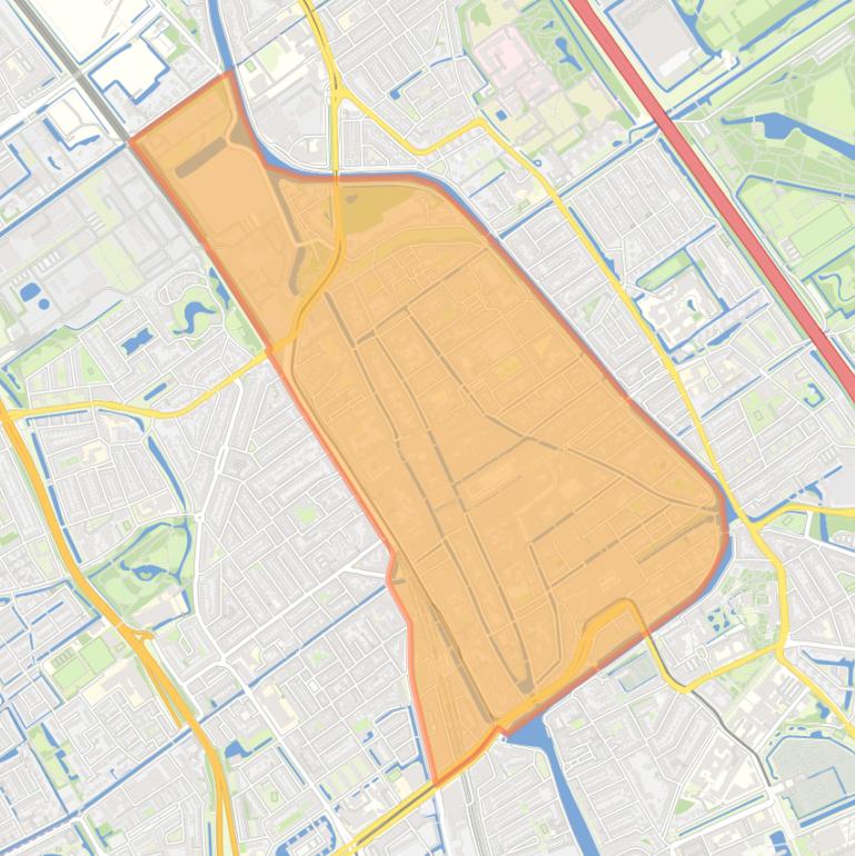 Kaart van de wijk Binnenstad.