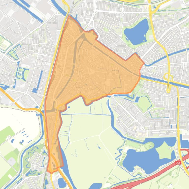 Kaart van de wijk Binnenstad.