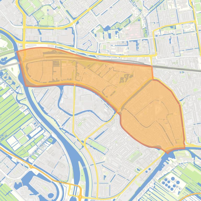 Kaart van de wijk Binnenstad.