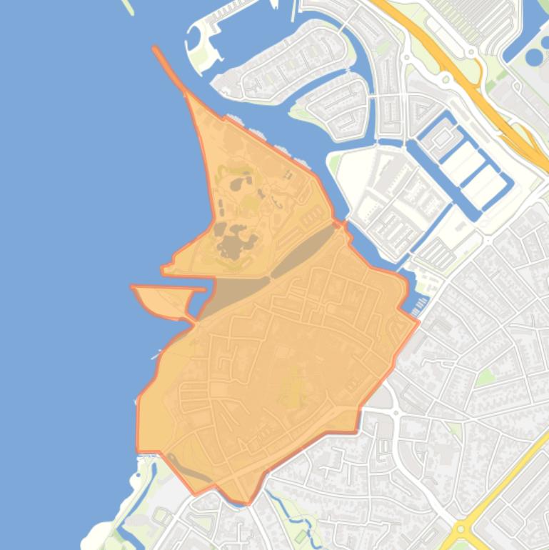 Kaart van de wijk Binnenstad.