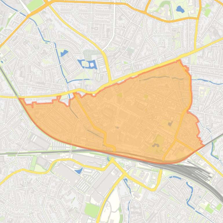 Kaart van de wijk Binnenstad.