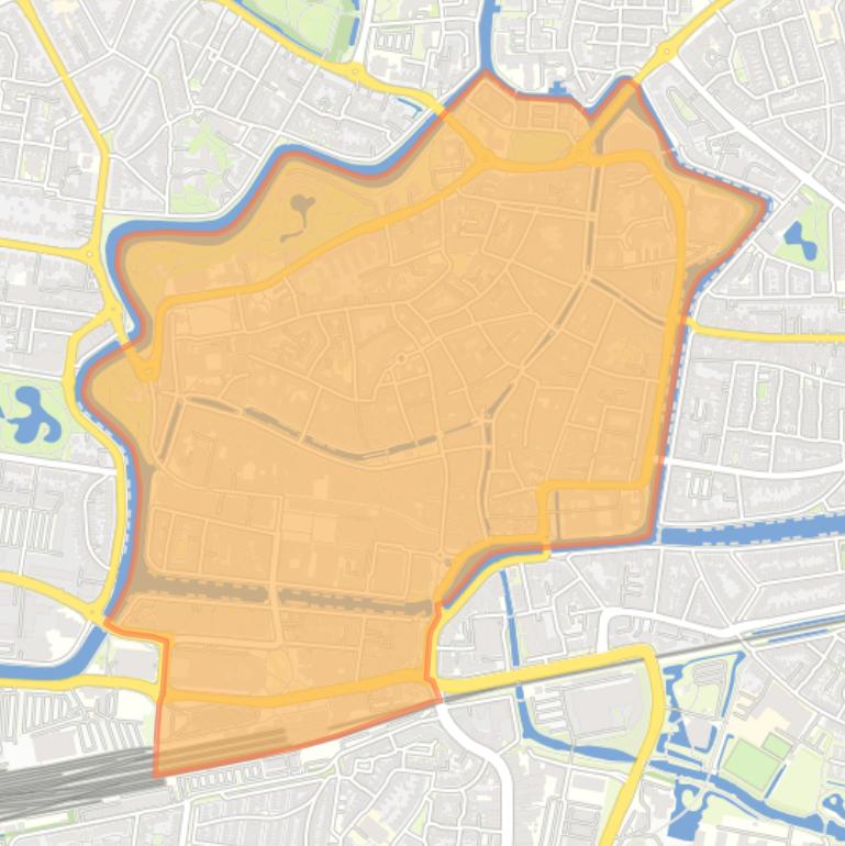 Kaart van de wijk Binnenstad.