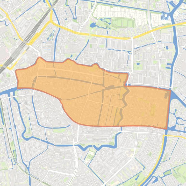 Kaart van de wijk Binnenstad-Noord.