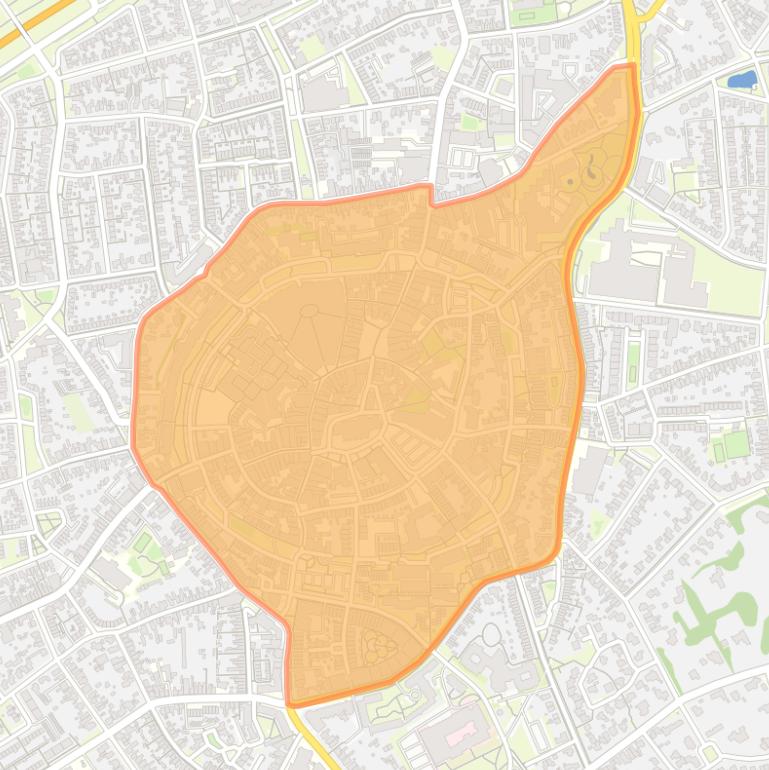 Kaart van de wijk Binnenstad.