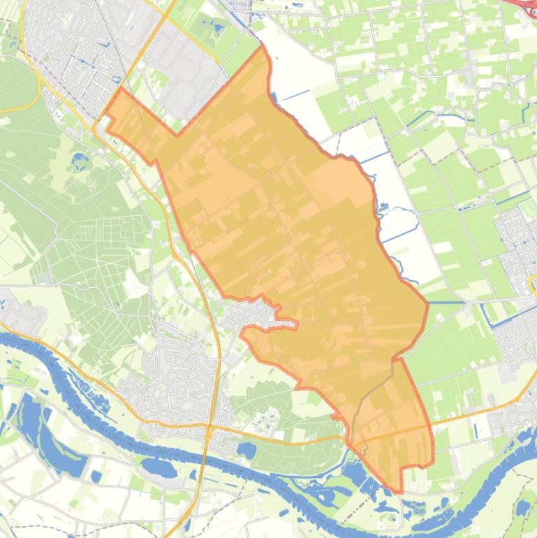 Kaart van de wijk Binnenveld.