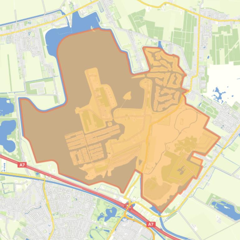 Kaart van de wijk Blauwestad.
