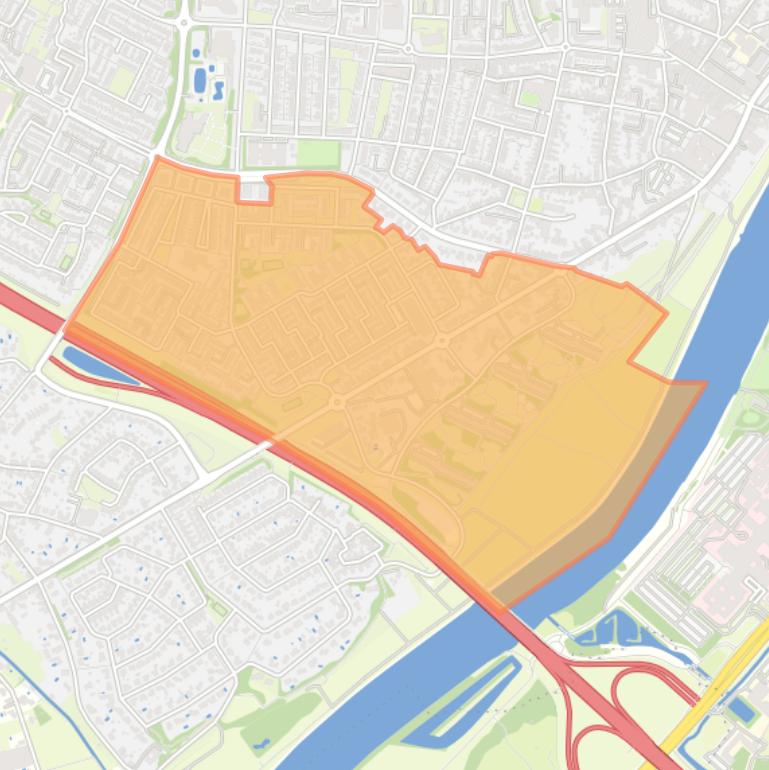 Kaart van de wijk Blerick-Zuid.