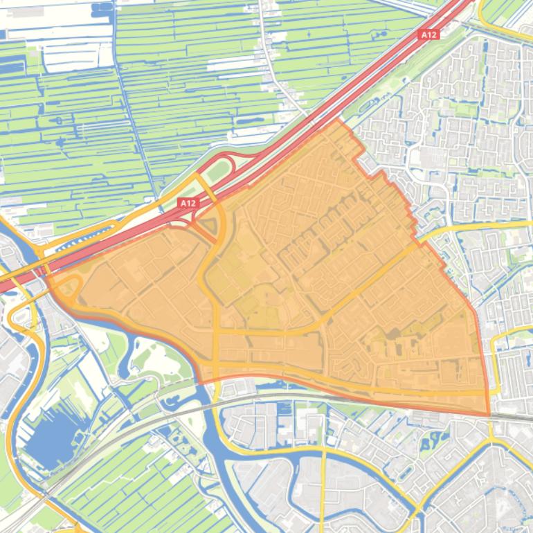 Kaart van de wijk Bloemendaal.