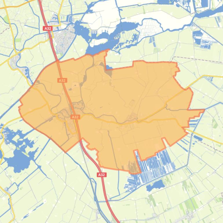 Kaart van de wijk Boarnsterhim.