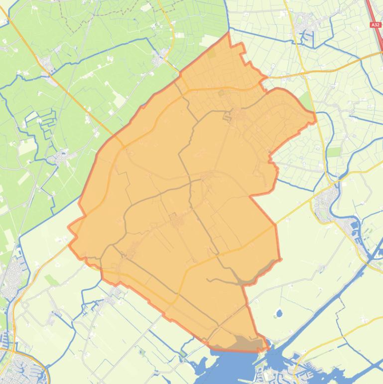 Kaart van de wijk Boarnsterhim.