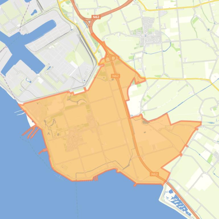 Kaart van de wijk Borssele.