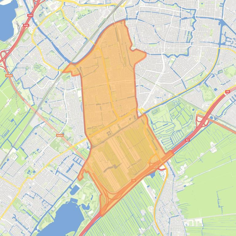 Kaart van de wijk Bos- en Gasthuisdistrict.