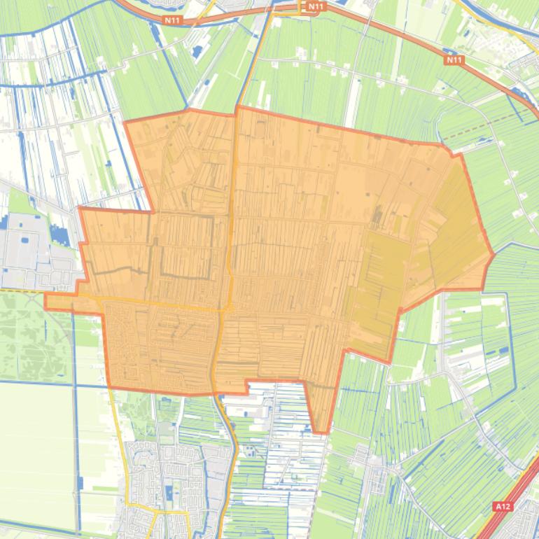 Kaart van de wijk Boskoop.