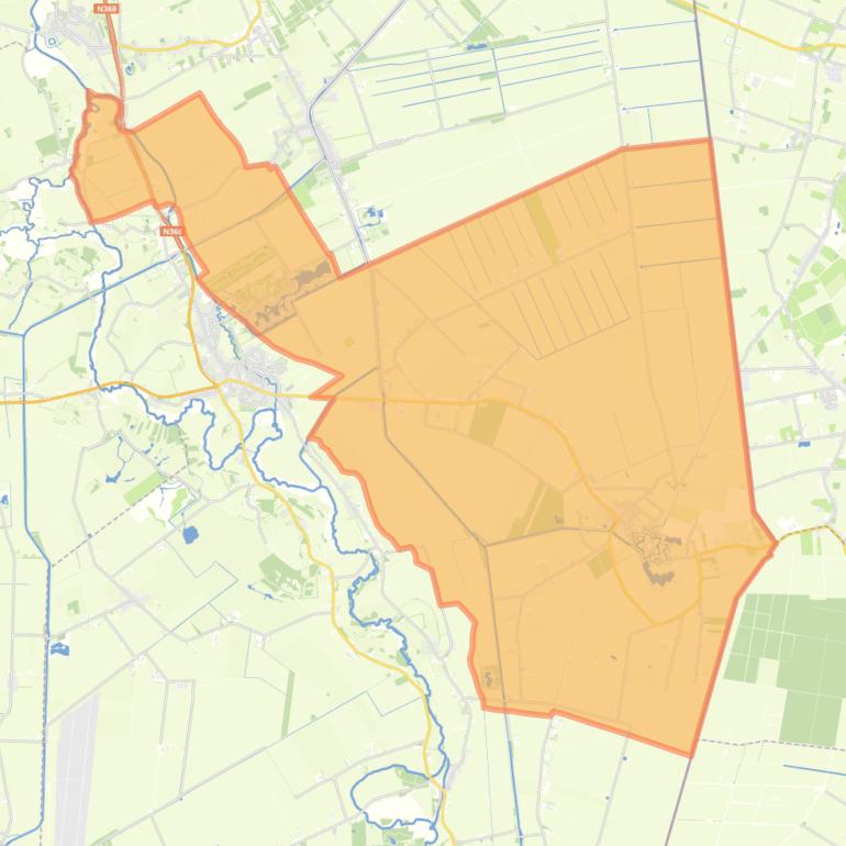 Kaart van de wijk Bourtange.