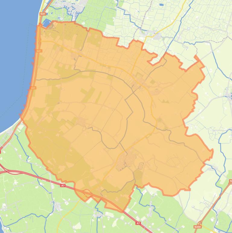 Kaart van de wijk Bouwhoek.