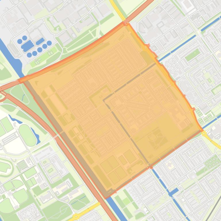 Kaart van de wijk Bouwmeesterbuurt.