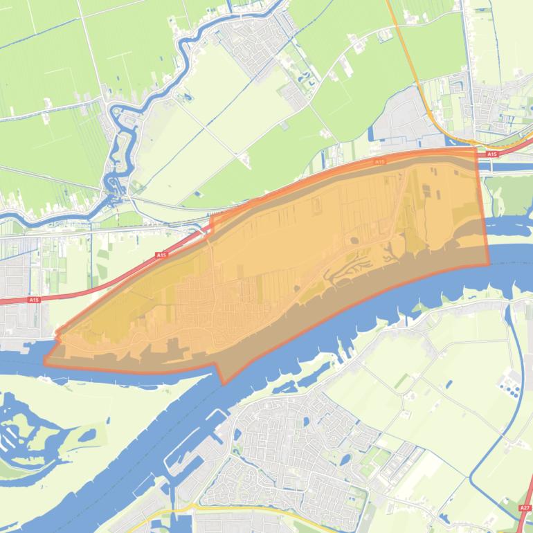 Kaart van de wijk Boven Hardinxveld.