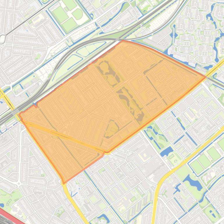 Kaart van de wijk Bovenveen.