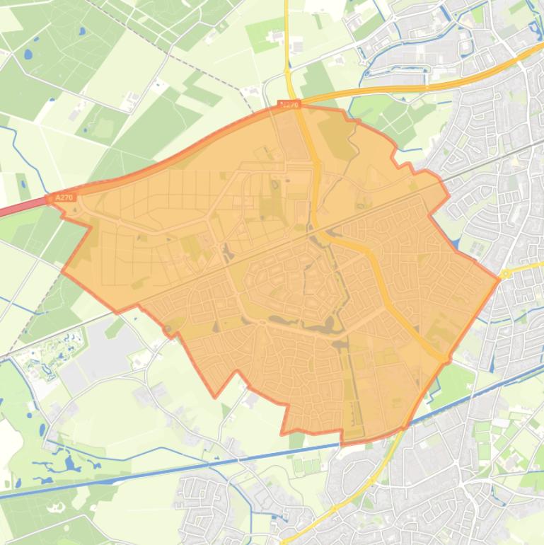 Kaart van de wijk Brandevoort.