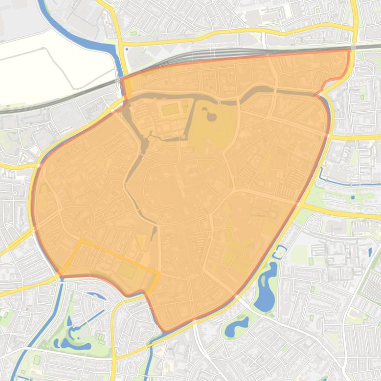 Kaart van de wijk Breda centrum.