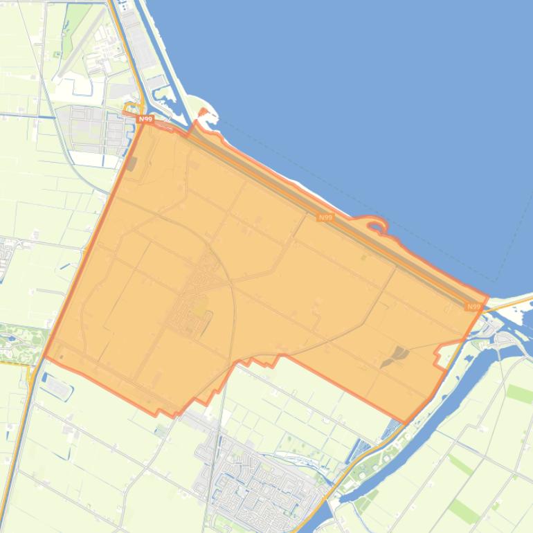 Kaart van de wijk Breezand.