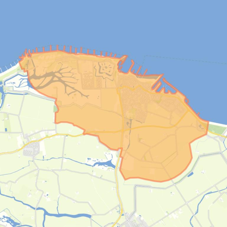 Kaart van de wijk Breskens.