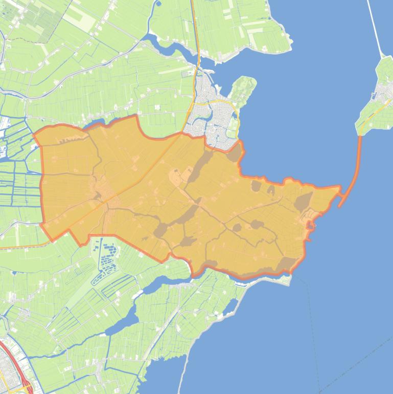 Kaart van de wijk Broek in Waterland.