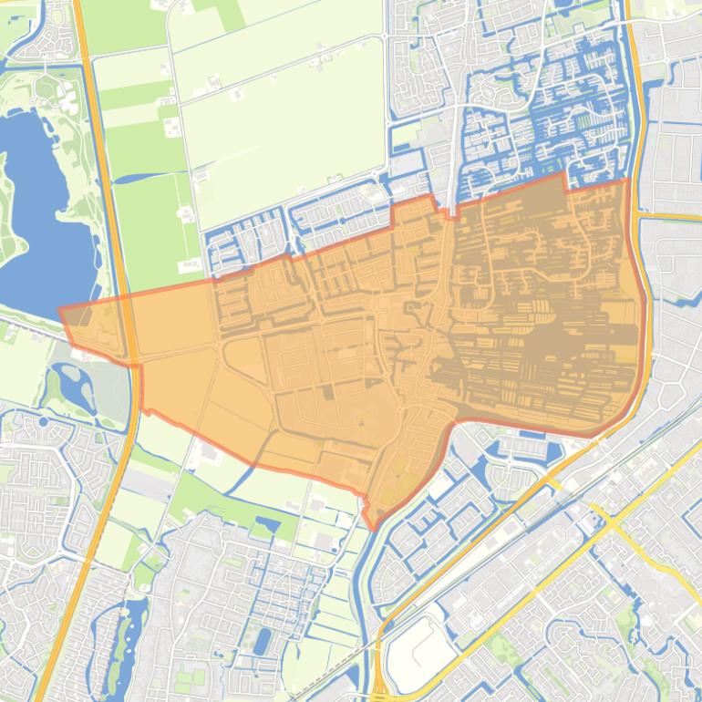 Kaart van de wijk Broek op Langedijk.