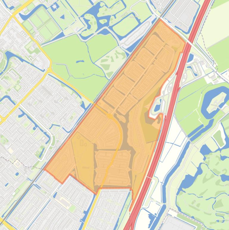 Kaart van de wijk Broekpolder.