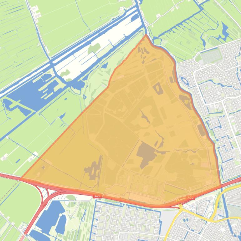 Kaart van de wijk Broekpolder.