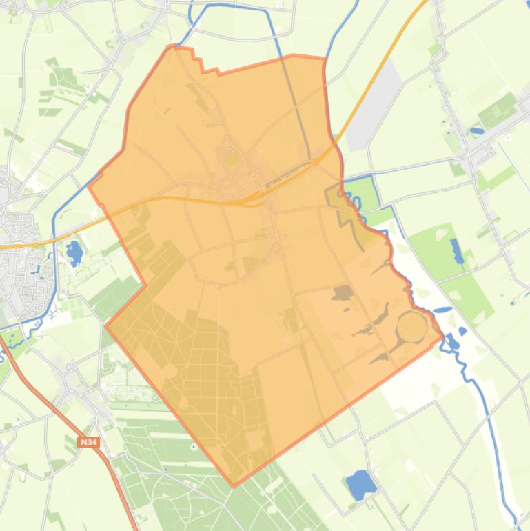 Kaart van de wijk Buinen.