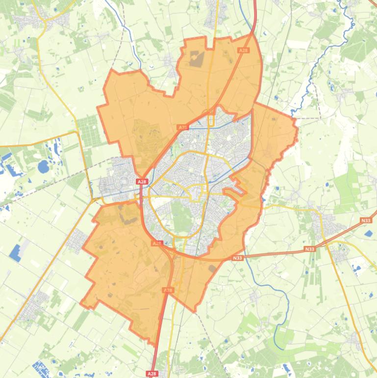 Kaart van de wijk Buitengebied.