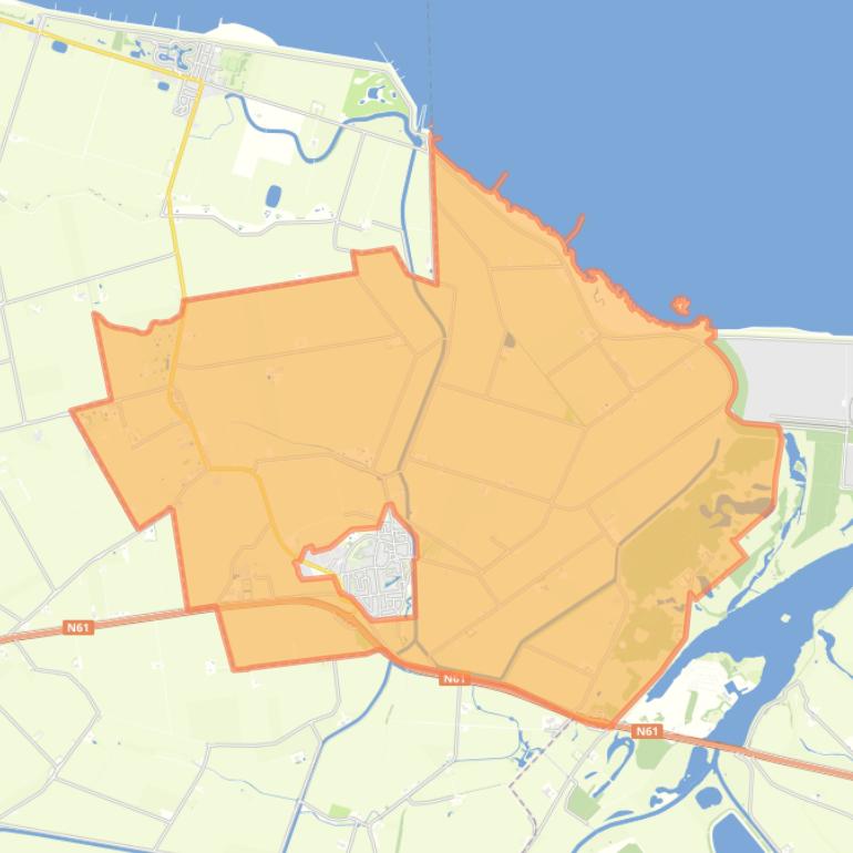 Kaart van de wijk Buitengebied Biervliet.