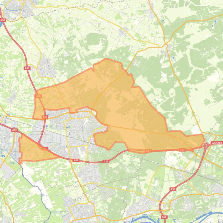 Kaart van de wijk Buitengebied Ede-Stad.