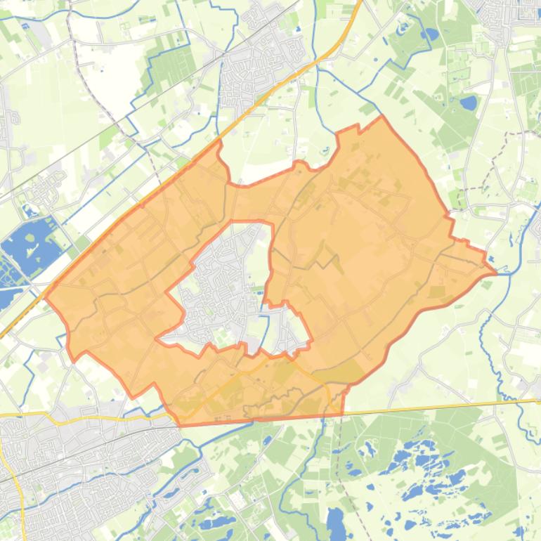 Kaart van de wijk Buitengebied Haaren.
