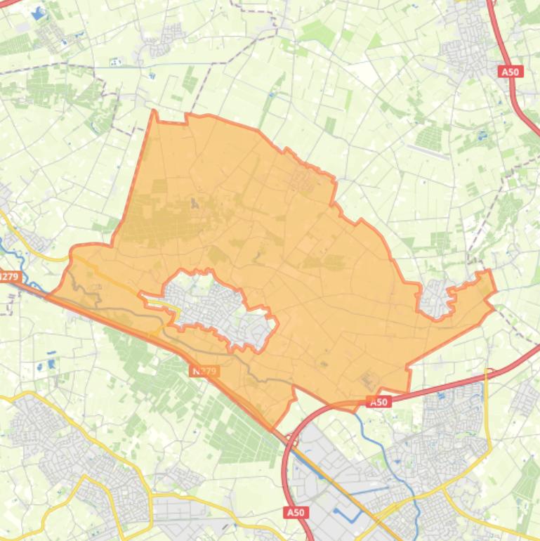 Kaart van de wijk Buitengebied Heeswijk-Dinther.