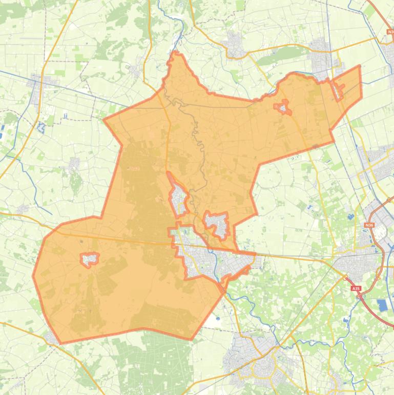 Kaart van de wijk Buitengebied.