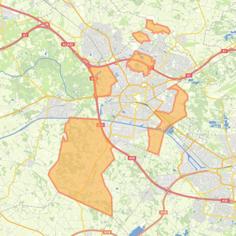 Kaart van de wijk Buitengebied.