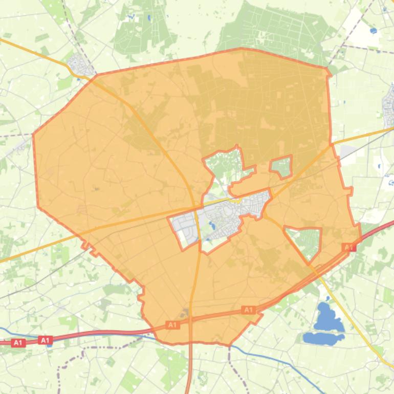 Kaart van de wijk Buitengebied Holten.