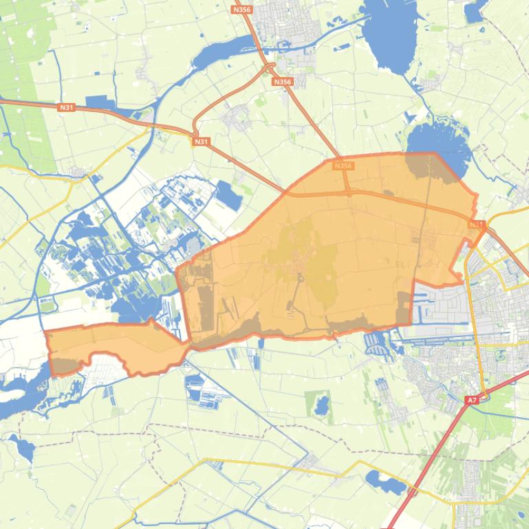 Kaart van de wijk Buitengebied Noord.